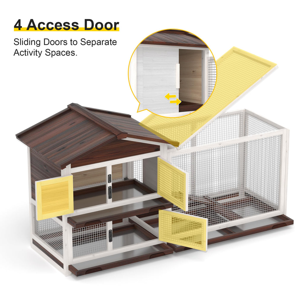 60" Wooden Rabbit Hutch I624