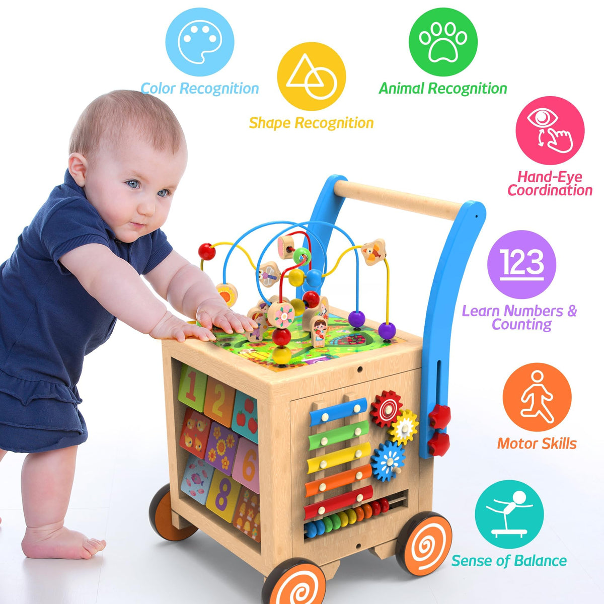Wooden Activity Cube Walker A491