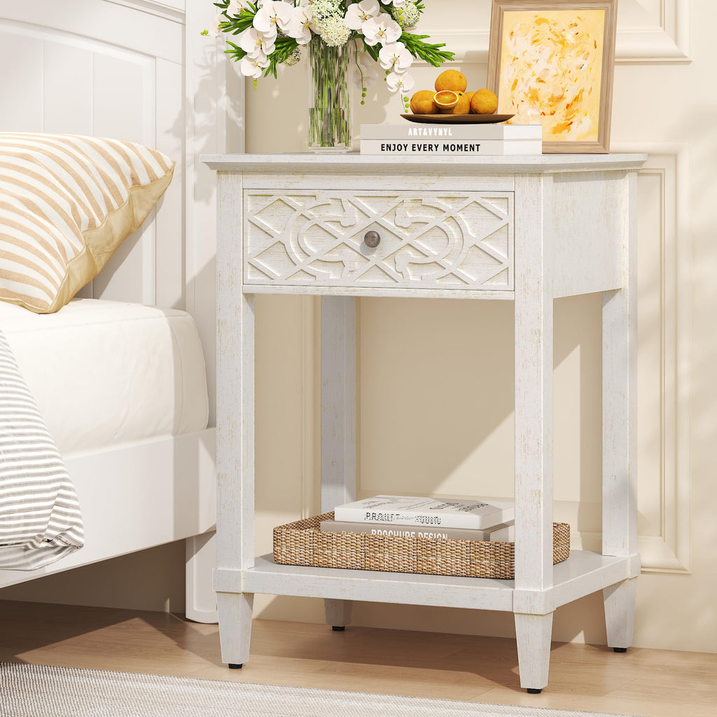 26" Solid Wood Nightstand with Drawers L60784