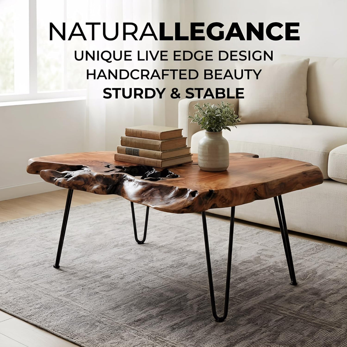 Live Edge Natural Wood Coffee Table K80991