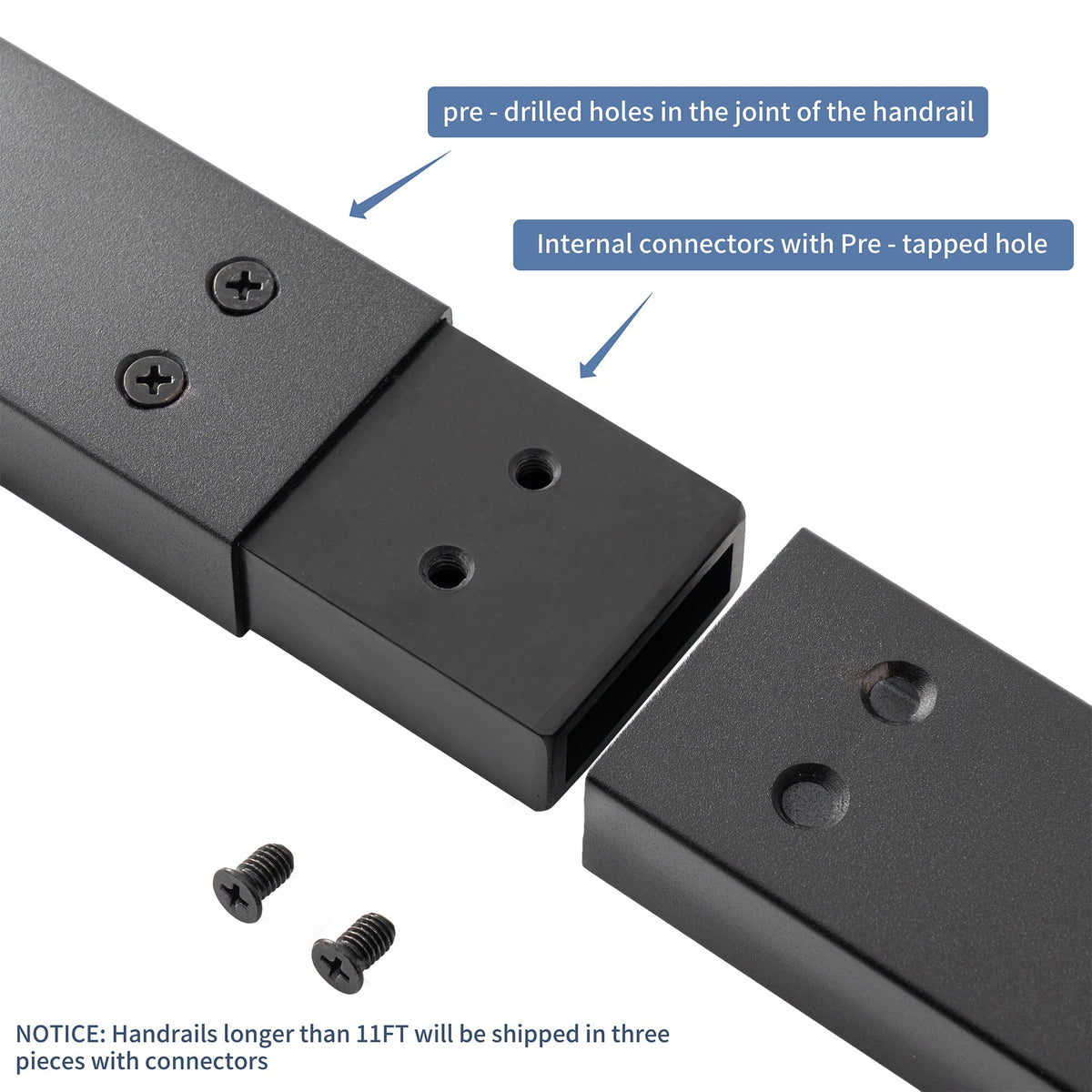 Matte Black Handrails Kit for Stairs G3982