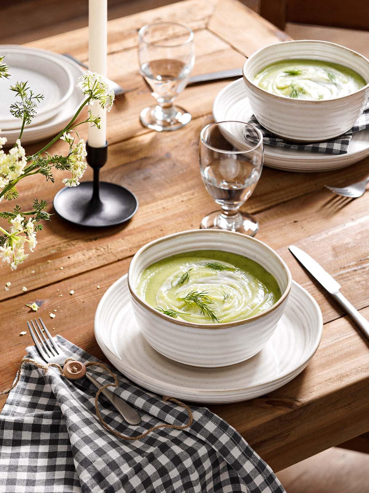 Ceramic Soup Bowl Set 42 oz 7 Inch Set of 4 Arctic White F247710