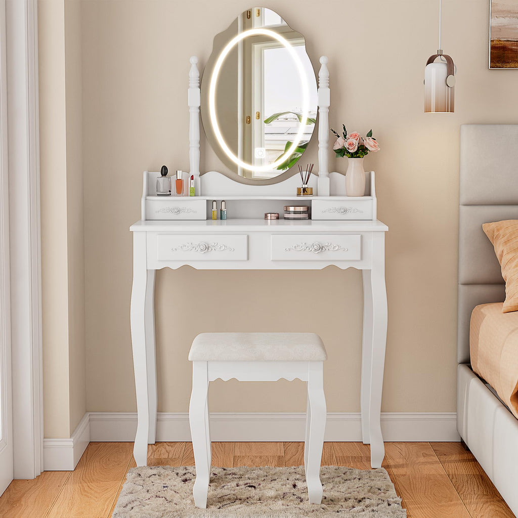 Vanity Desk with Mirror and Lights R6692