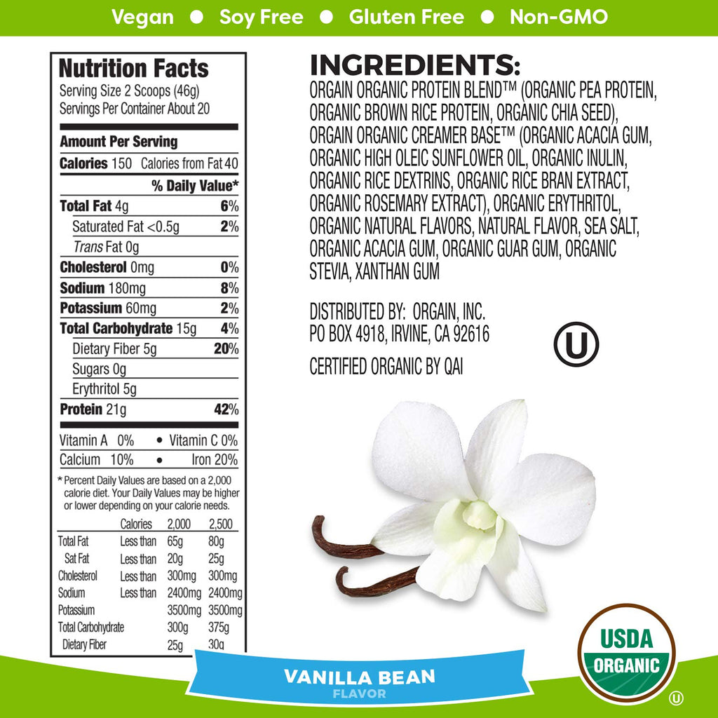 Organic Plant Based Vanilla Bean Protein Powder Y619205