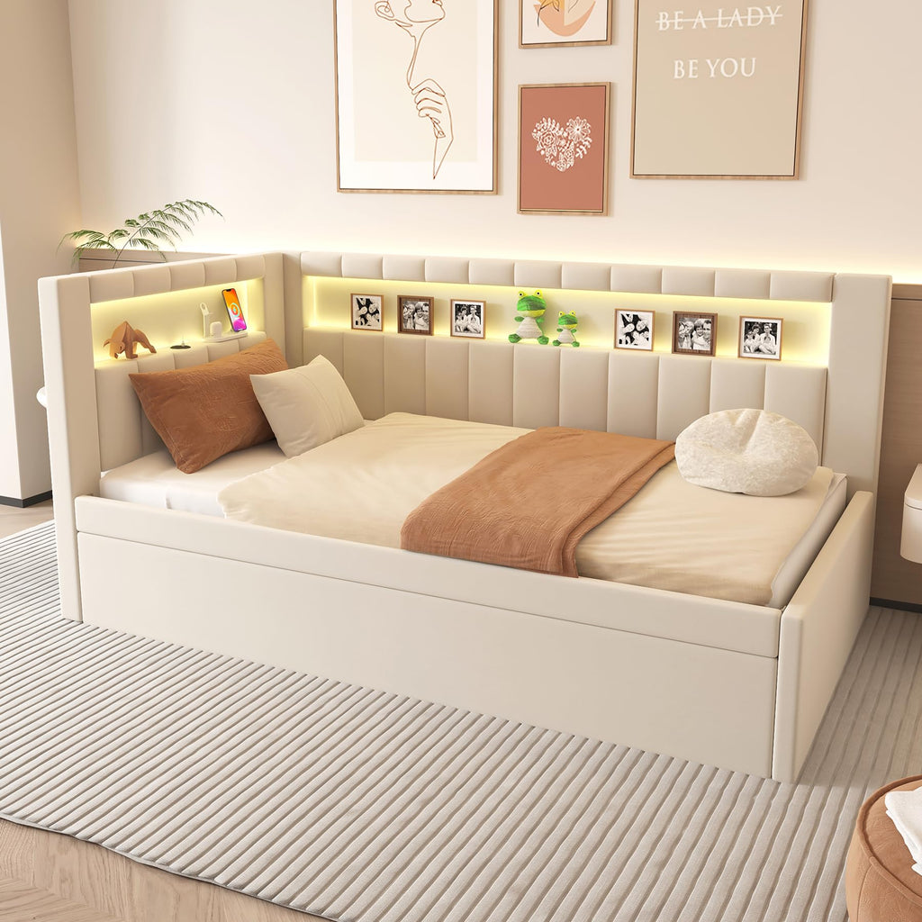 White Twin Size Daybed with Trundle O745