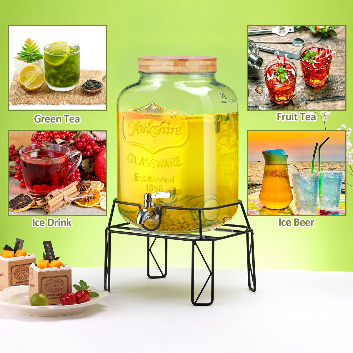 2 Gallon Drink Dispensers with Stand I585