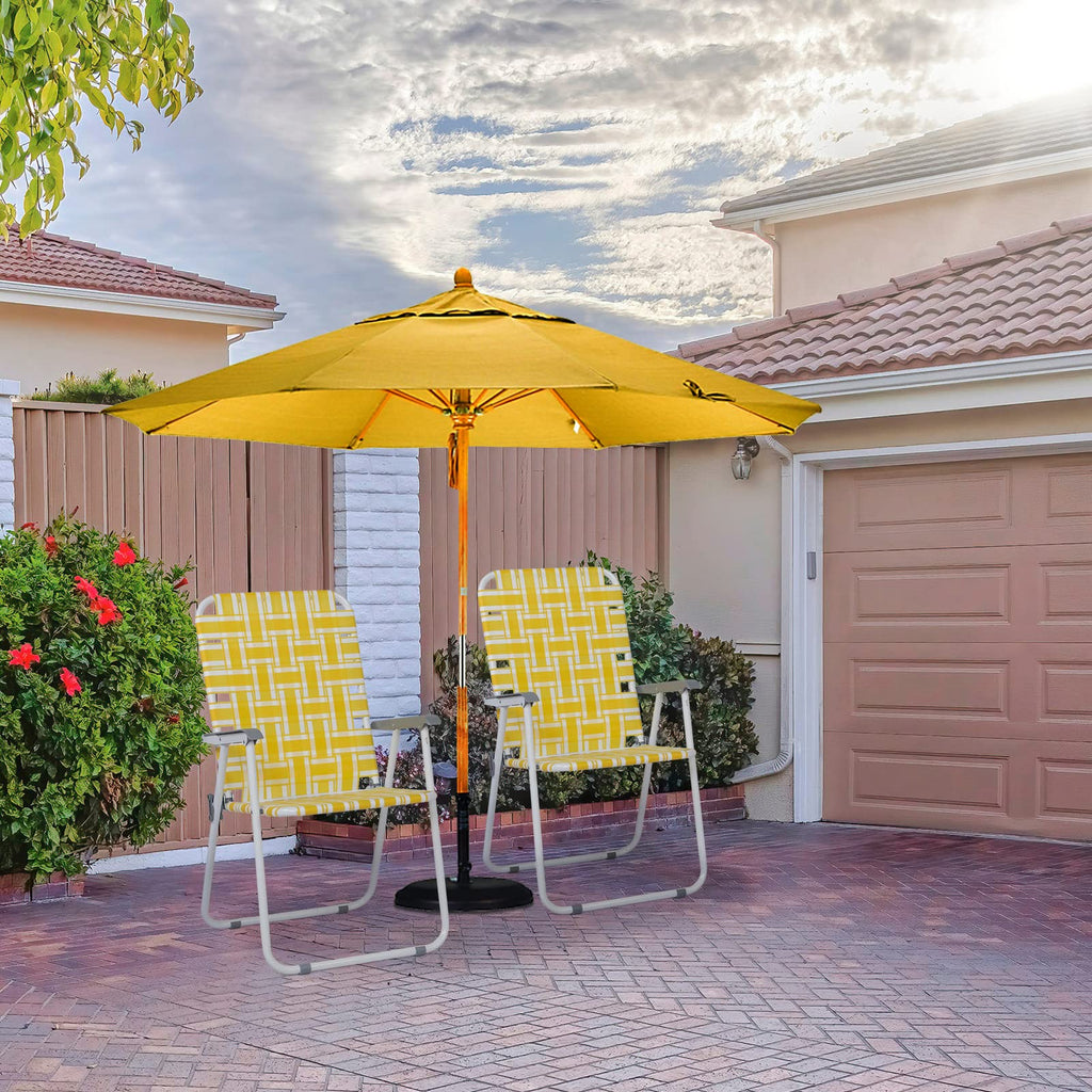 Yellow Striped Webbed Lawn Chairs Set of 2 K427