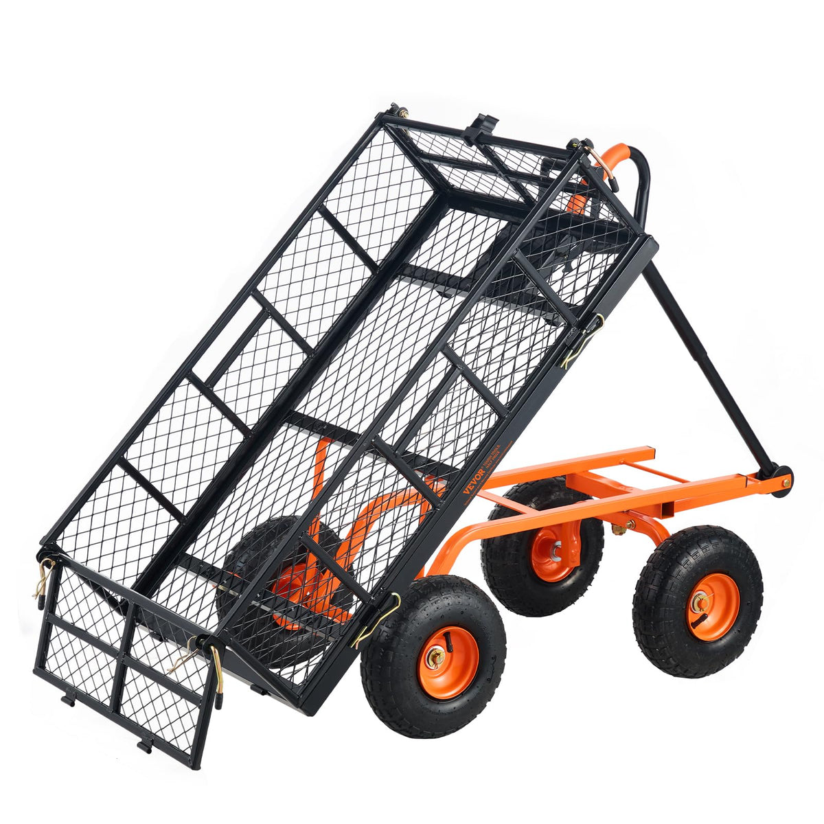 880lbs Steel Garden Dump Cart Utility Wagon with Removable Sides G4897