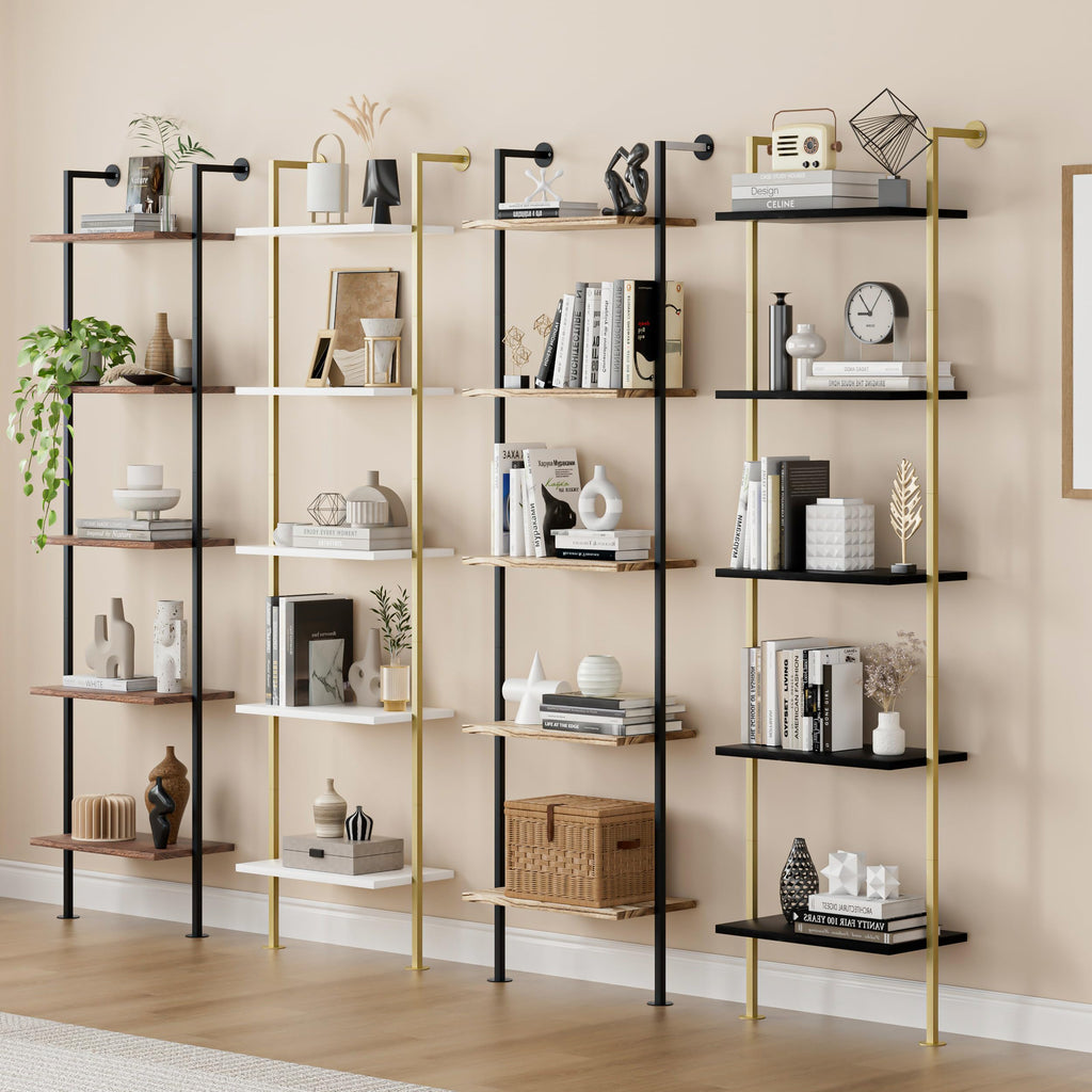 5-Tier Solid Wood Ladder Bookshelf L850