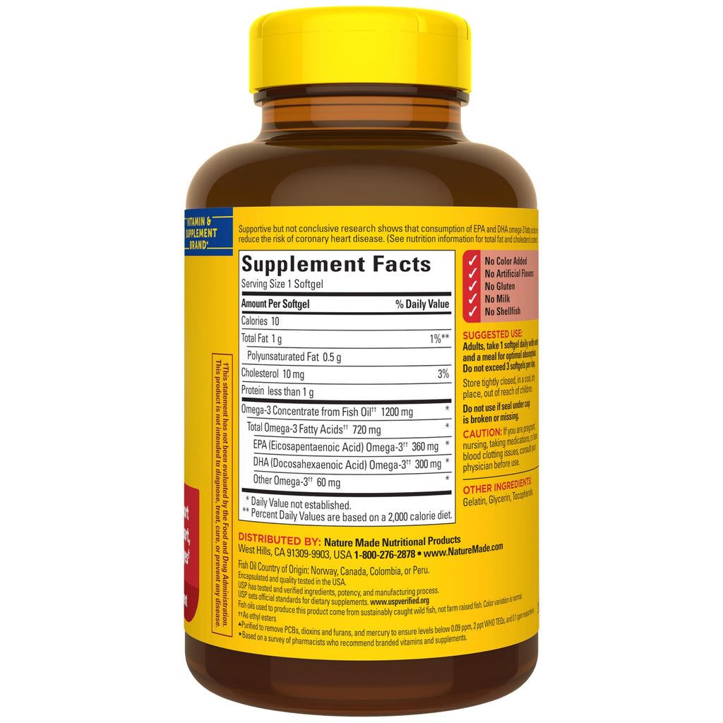 Fish Oil Omega 3 1200 mg Softgels L76791
