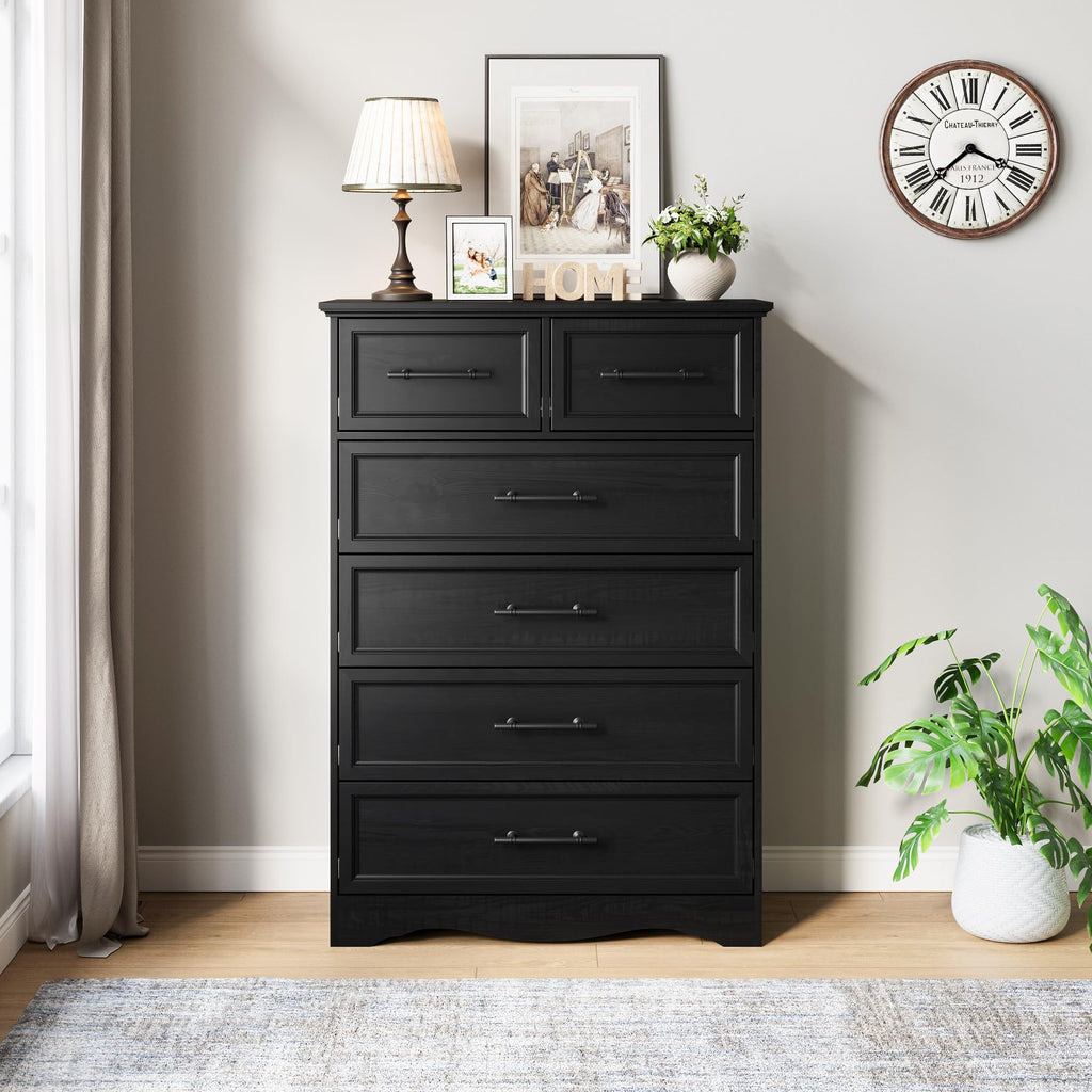 Black 6 Drawer Dresser H297277
