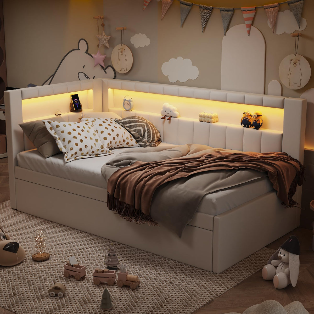 White Twin Size Daybed with Trundle O745