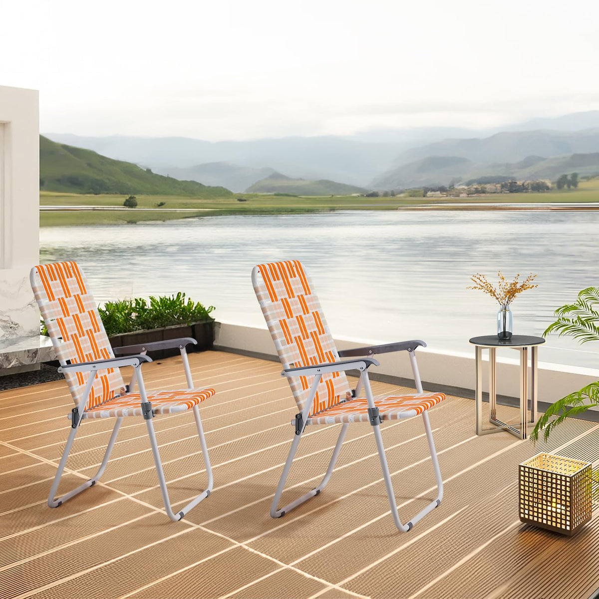 Folding Camping Chairs Set of 2 Steel M546905