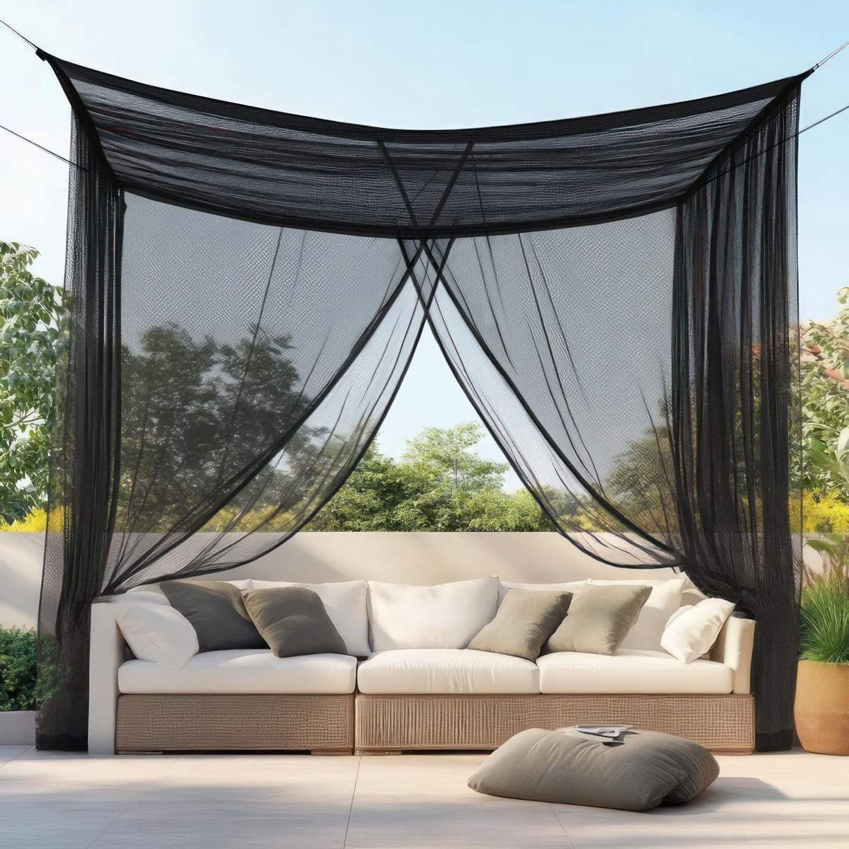 Black Mosquito Net 13 x 10 FT L19158