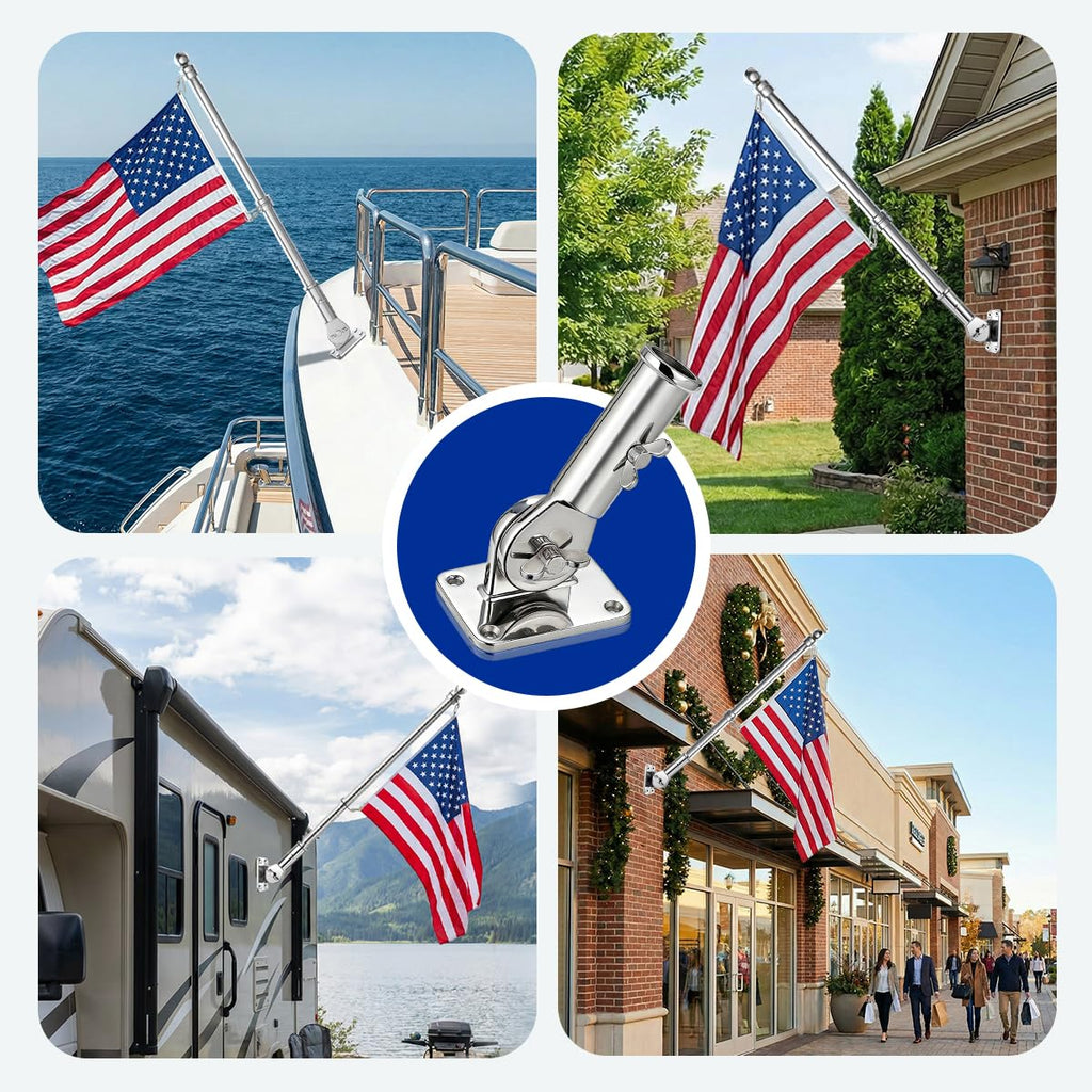 Adjustable 316 Stainless Steel Flag Pole Holder K8385