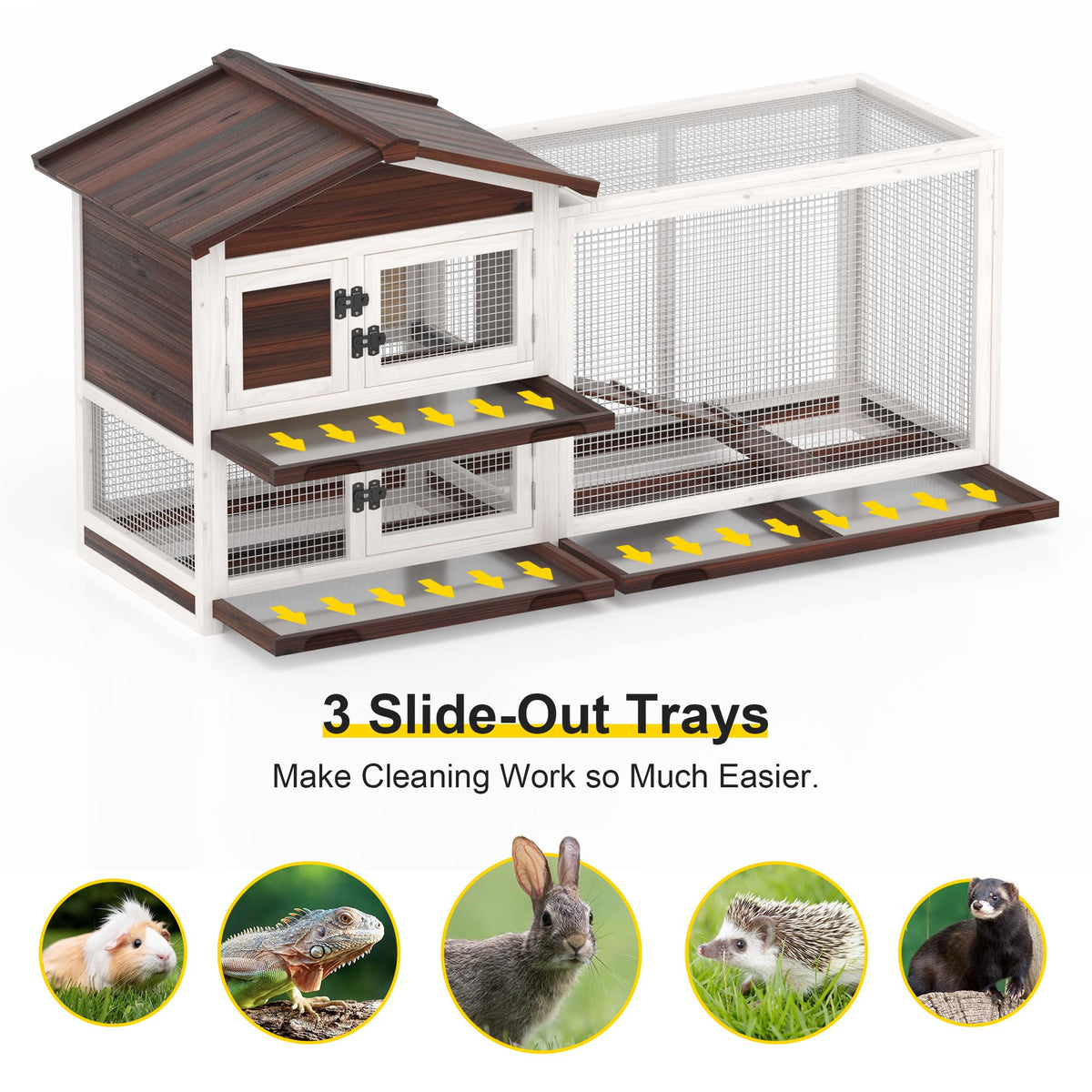 60" Wooden Rabbit Hutch I624