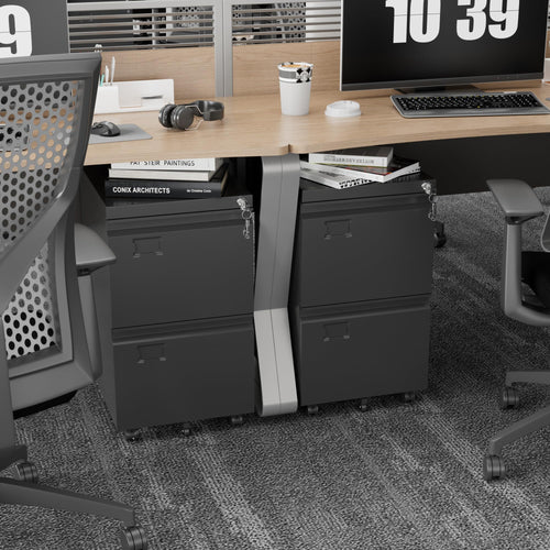 2 Drawer Black Metal File Cabinet with Lock G18488