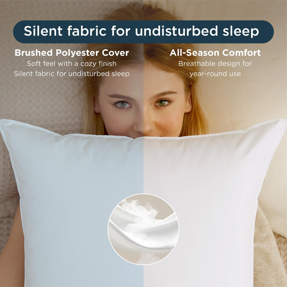 Queen Size Set of 2 Bed Pillows F9038