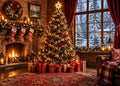 Fabric Christmas Window Backdrop H632500