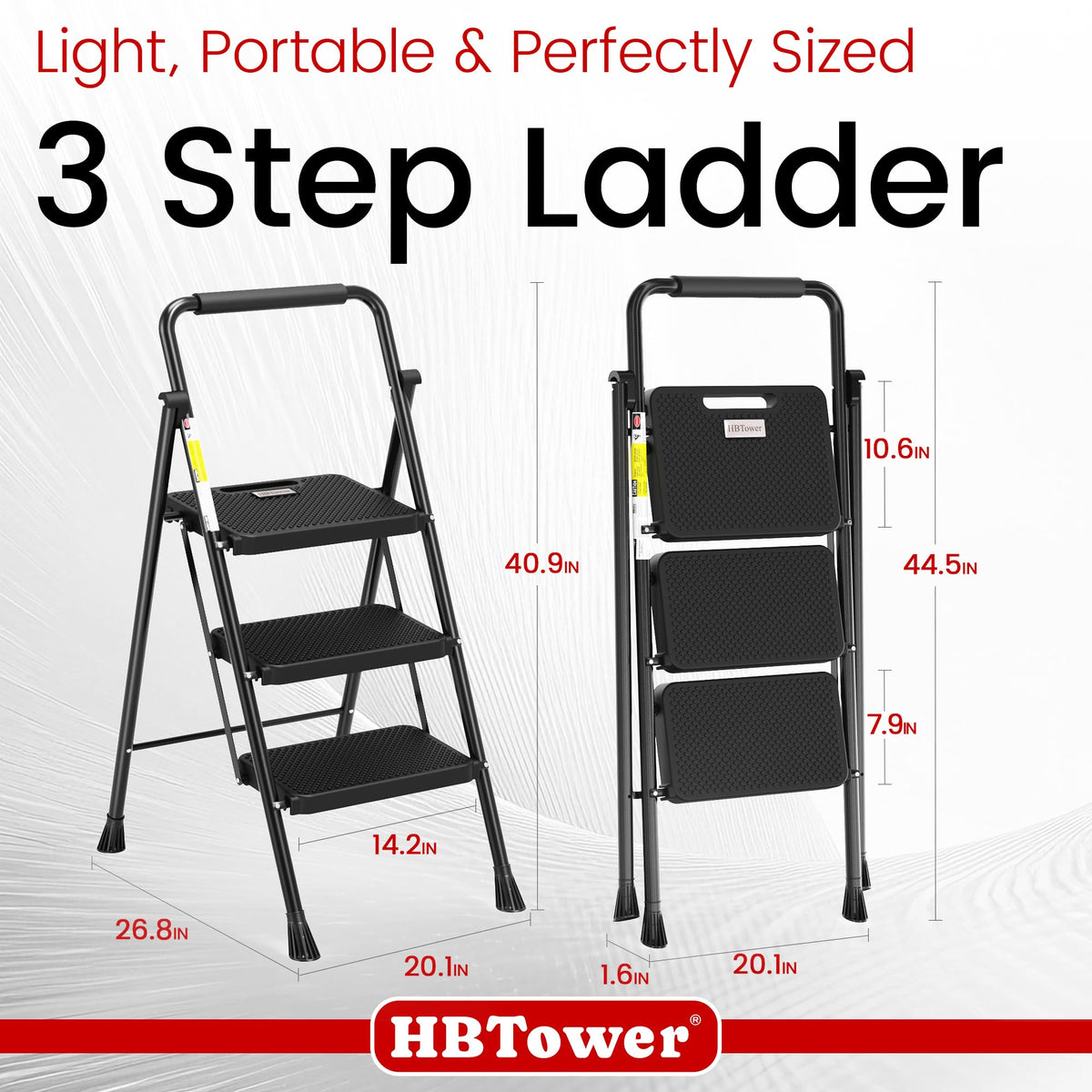 Folding Step Ladder with Anti-Slip Pedal M96636