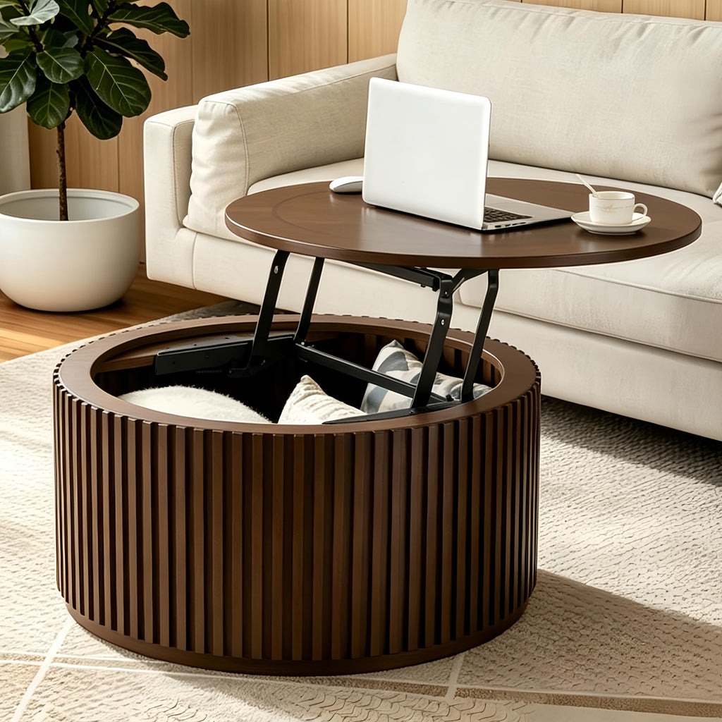 Round Lift Top Coffee Table with Storage C750