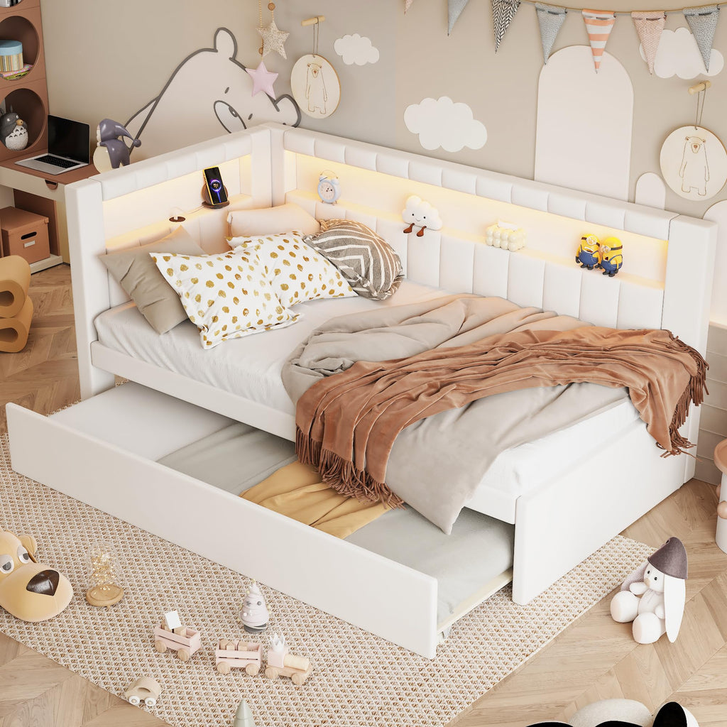 White Twin Size Daybed with Trundle O745
