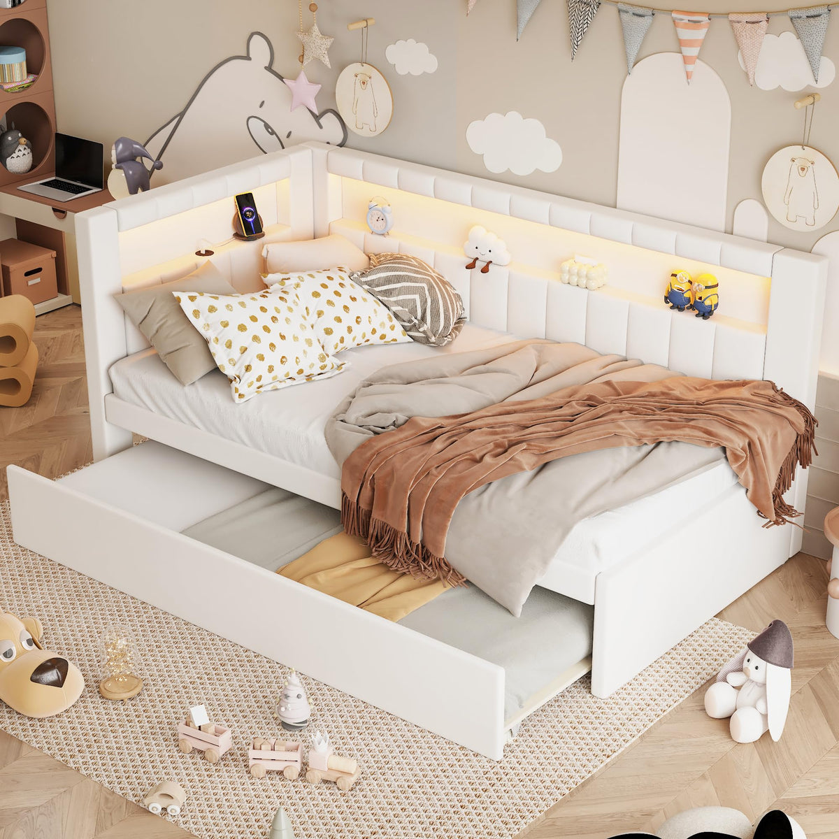 White Twin Size Daybed with Trundle O745