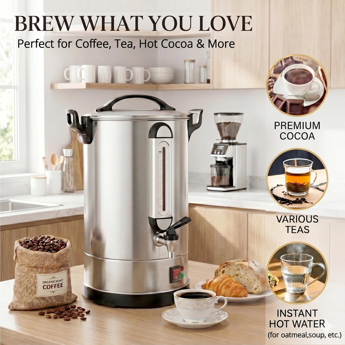 100 Cup Stainless Steel Commercial Coffee Urn W25386