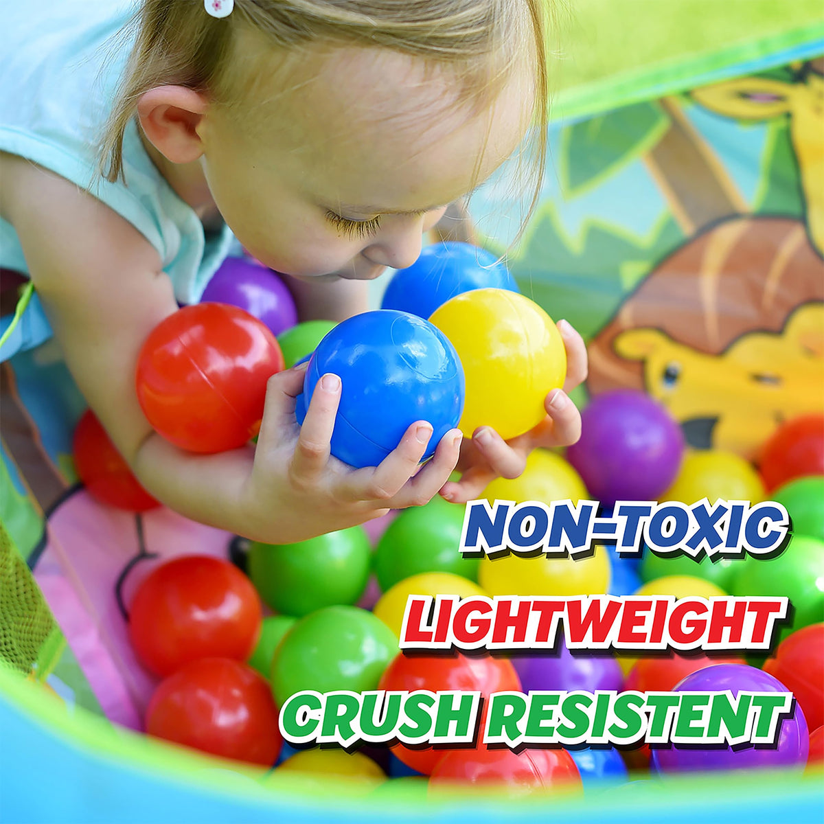 200 Premium Crush-Resistant Play Balls with Zippered Storage Bag A2850