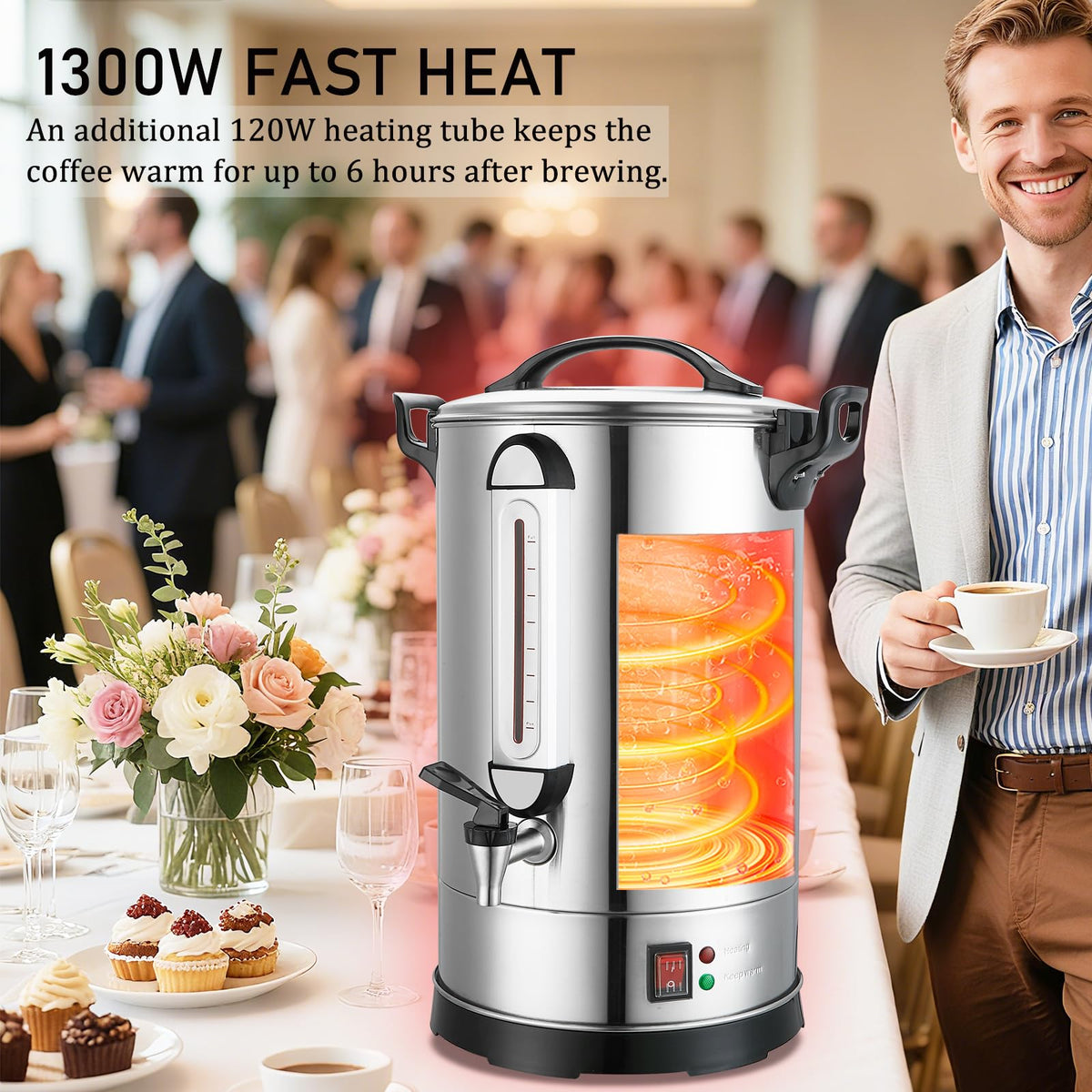100 Cup Stainless Steel Commercial Coffee Urn W25386