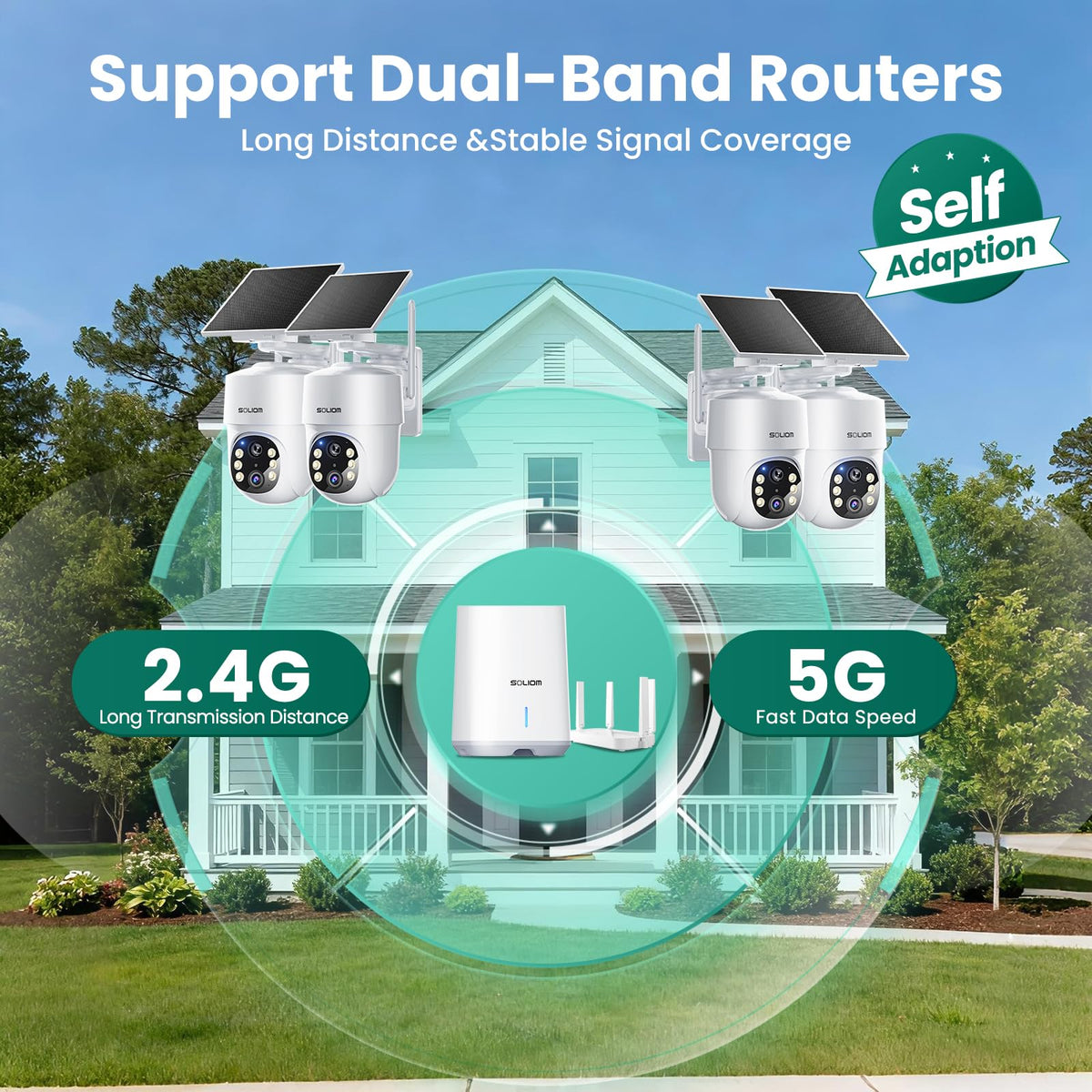 5MP Wireless Outdoor Security Cameras 4-Cam Kit L6593