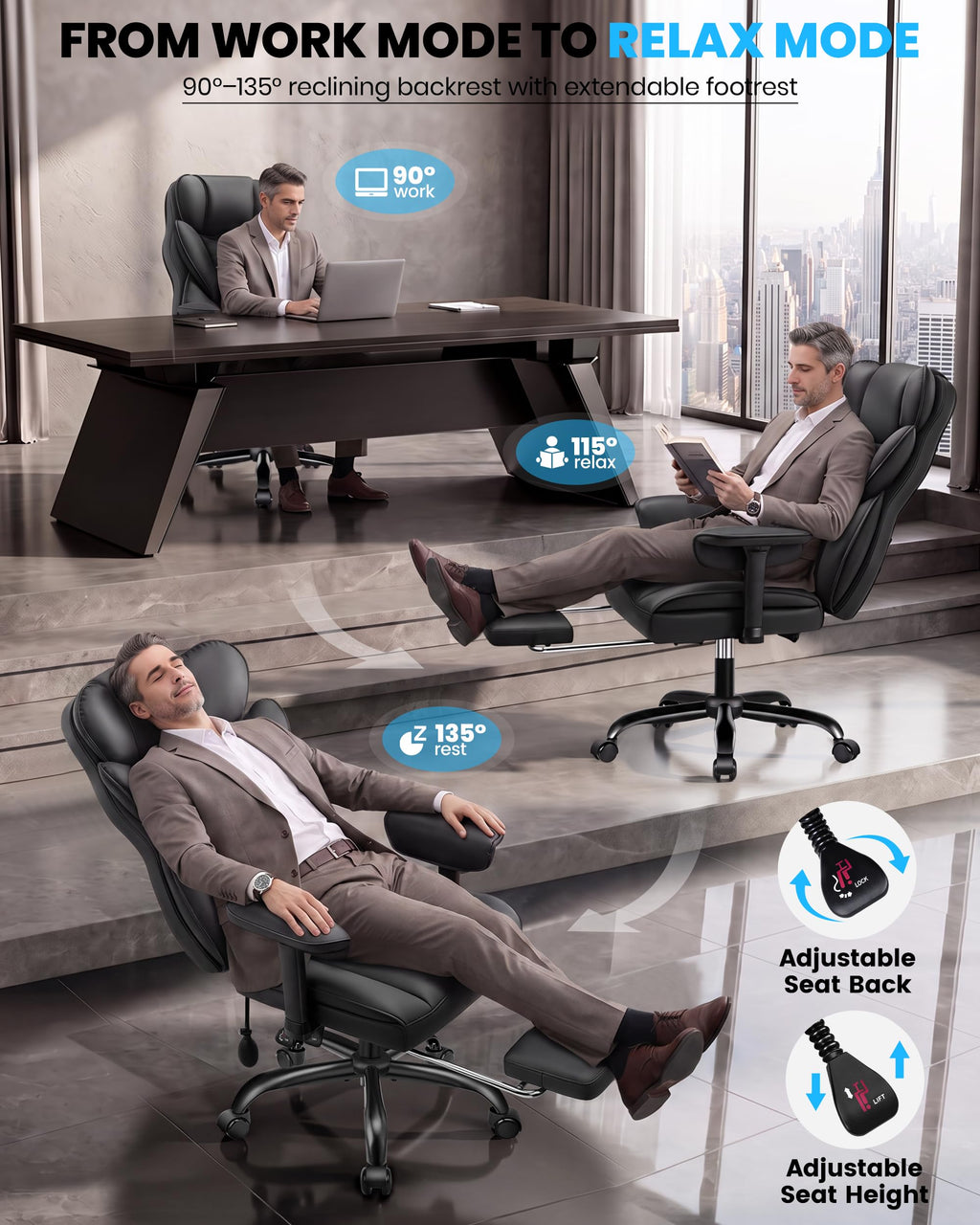 Office Chair with Adjustable Lumbar Support W5127