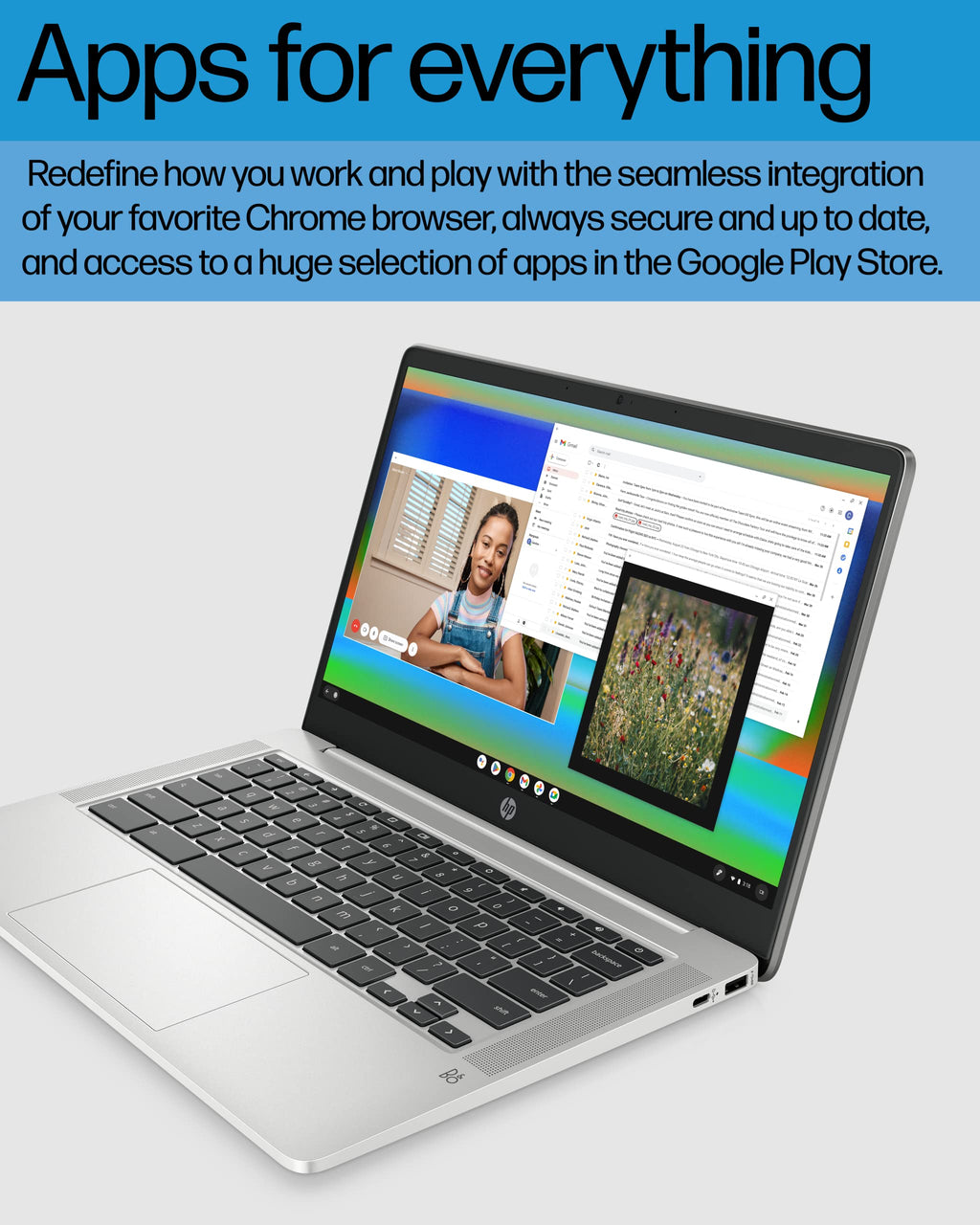 14 Laptop, Intel Celeron N4120, 4 GB RAM, 64 GB eMMC, Chrome OS, Mineral Silver Z546