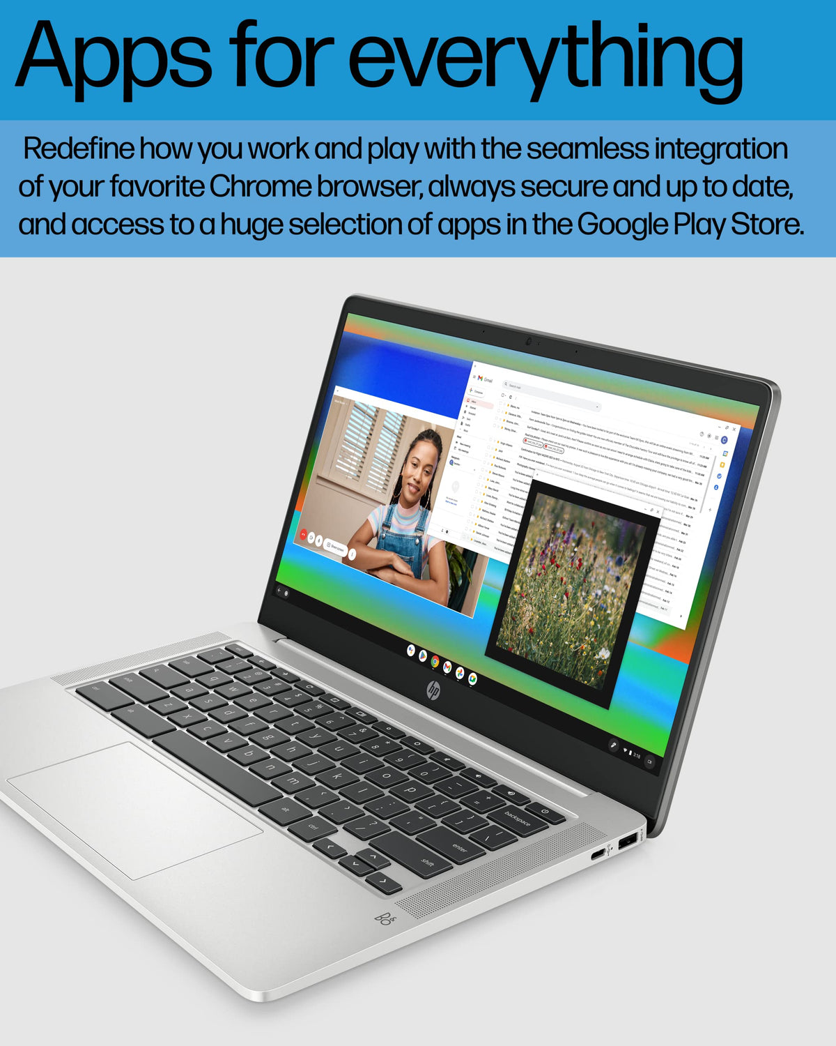 14 Laptop, Intel Celeron N4120, 4 GB RAM, 64 GB eMMC, Chrome OS, Mineral Silver Z546