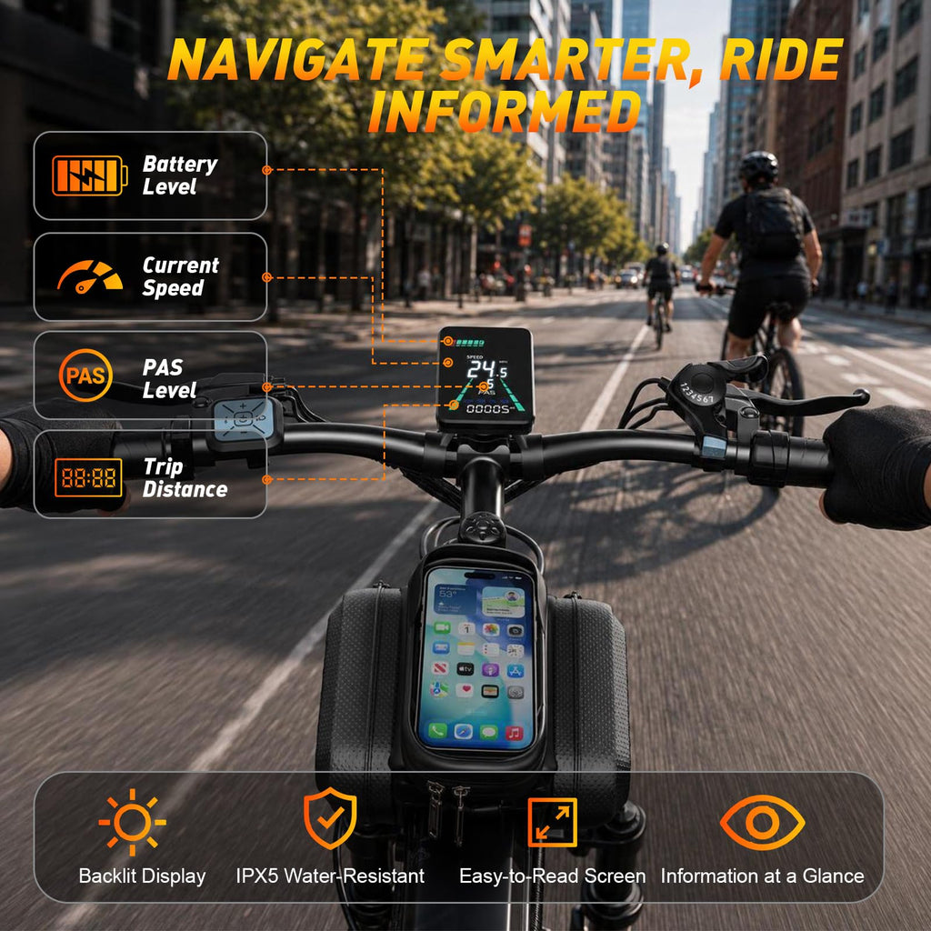 26" All-Terrain Electric Bike, 48V 10Ah Removable Battery, 7-Speed D4989