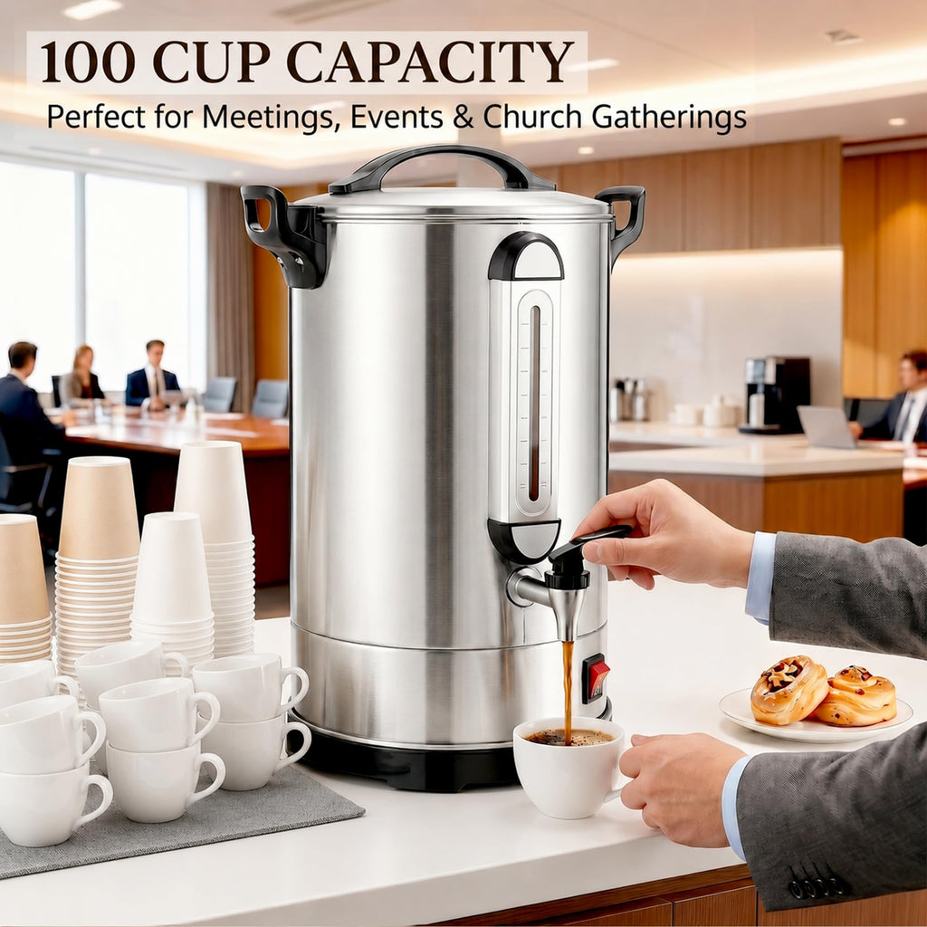 100 Cup Stainless Steel Commercial Coffee Urn W25386