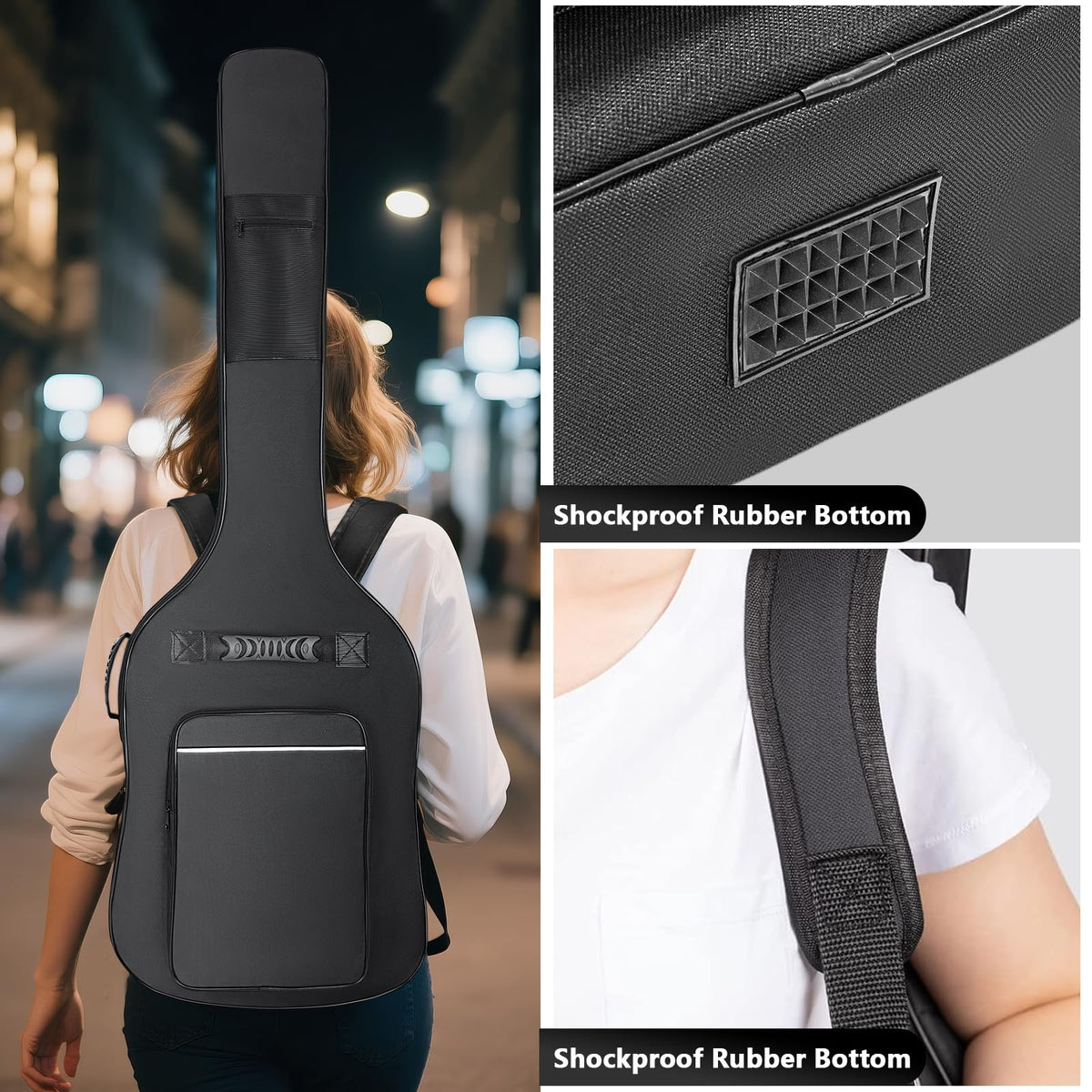 Black Waterproof Bass Guitar Gig Bag Q82239