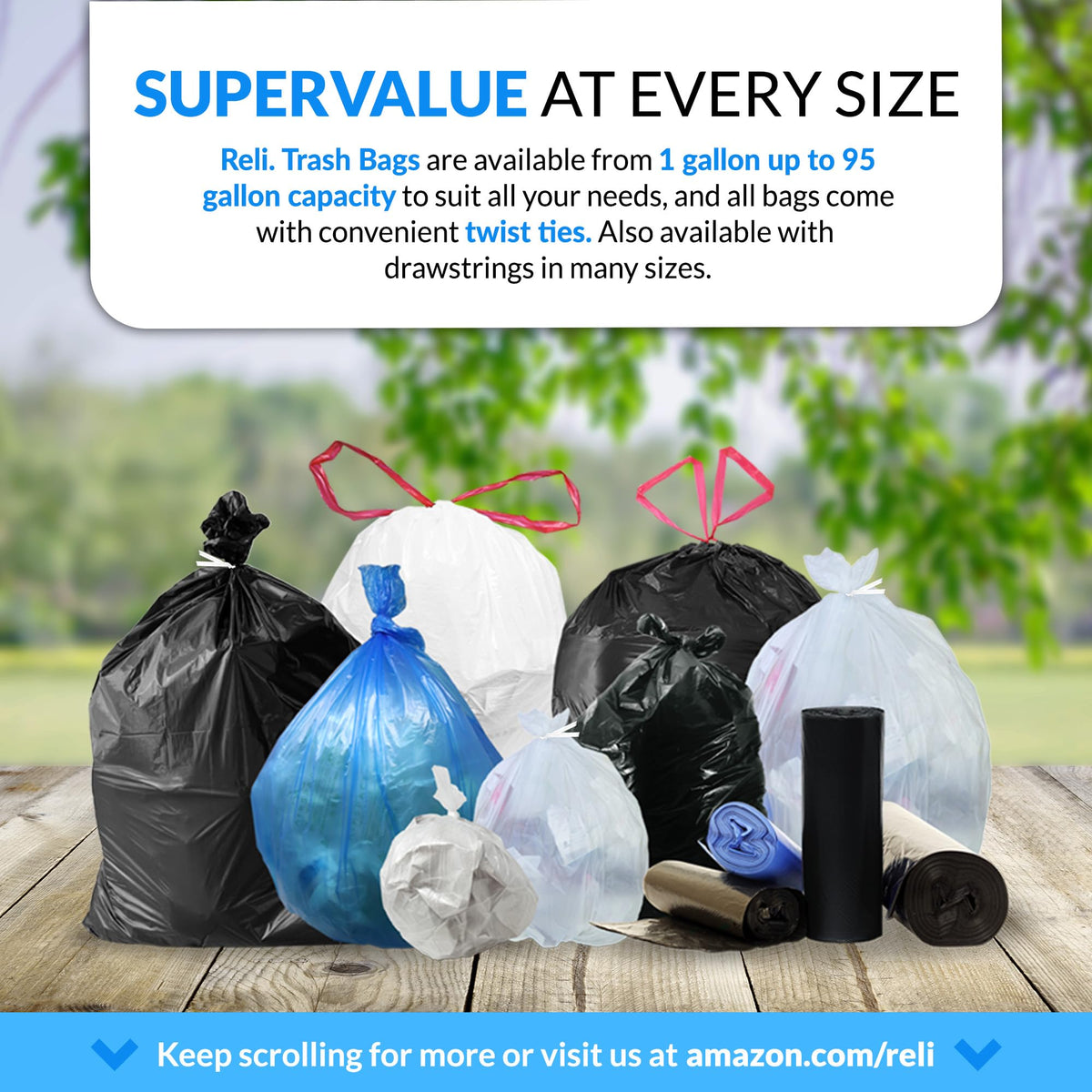 50 Gallon Heavy Duty Trash Bags Y289319