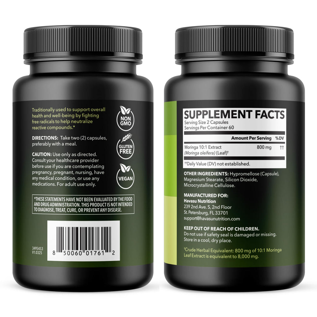 Moringa Capsules 800mg 120 Count A514601