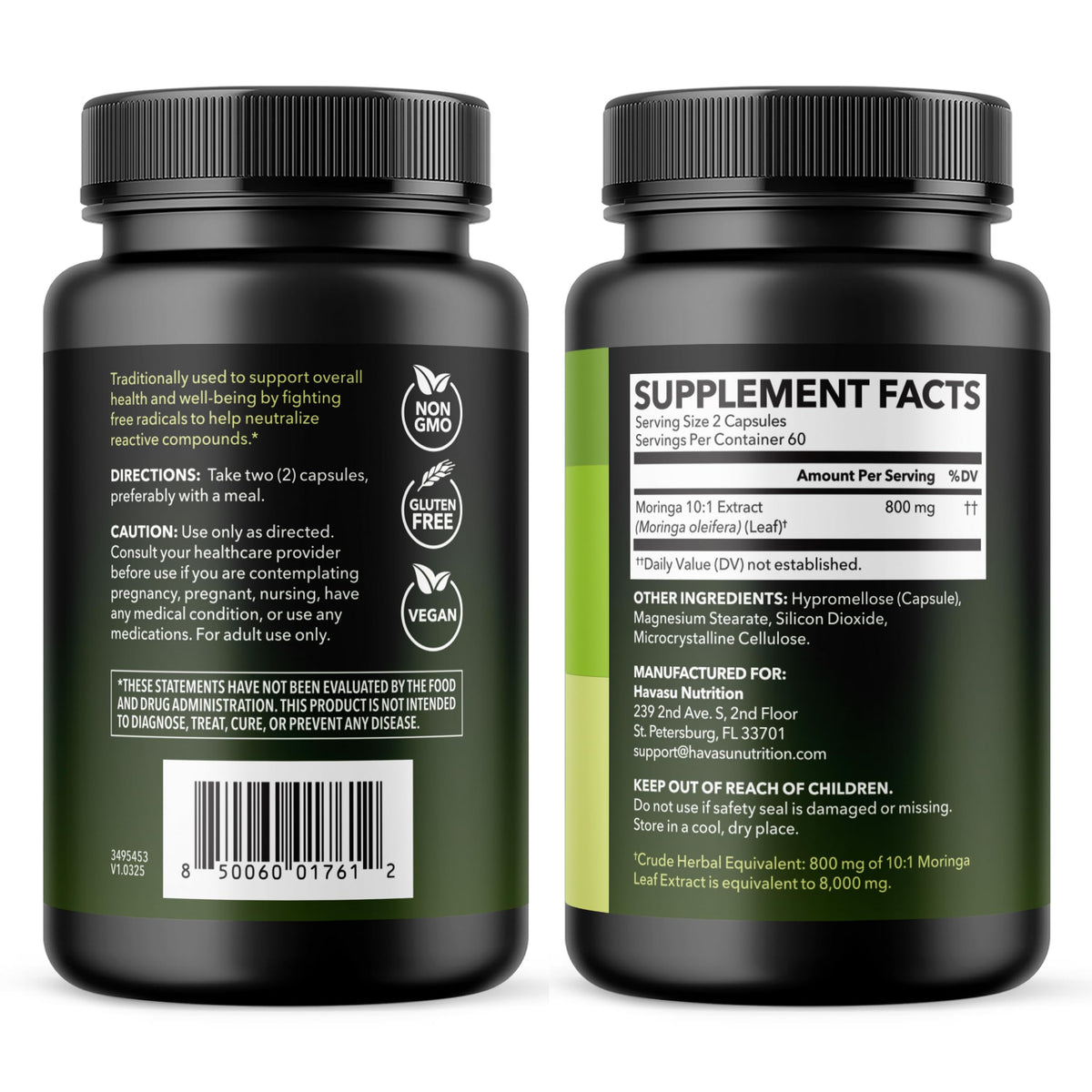 Moringa Capsules 800mg 120 Count A514601