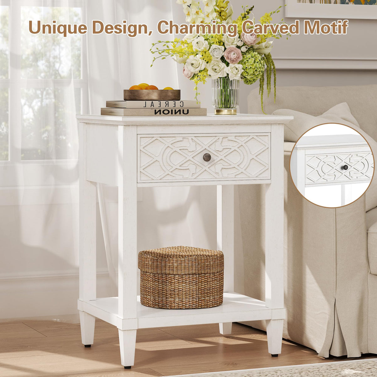 26" Solid Wood Nightstand with Drawers L60784