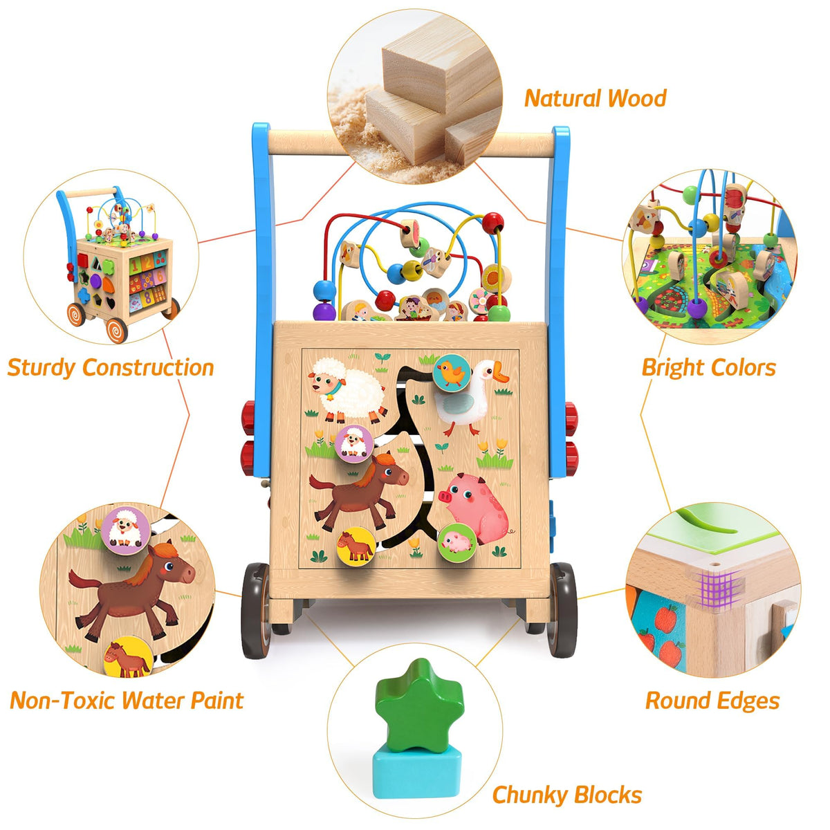 Wooden Activity Cube Walker A491