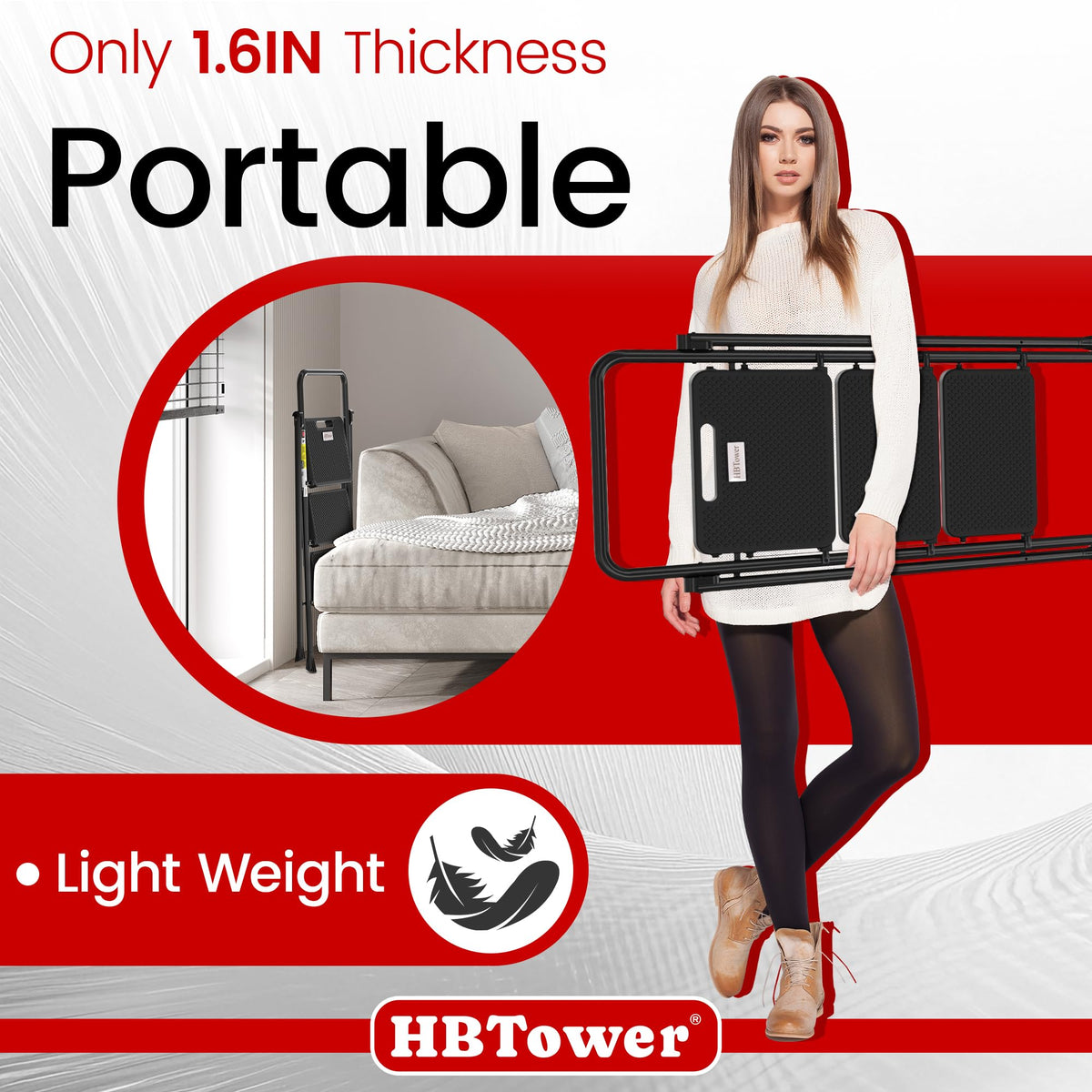 Folding Step Ladder with Anti-Slip Pedal M96636