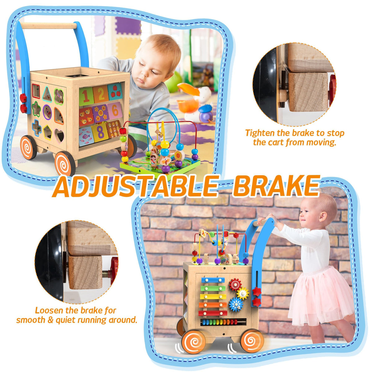 Wooden Activity Cube Walker A491