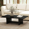48" Rustic Wood Coffee Table with Geometric Base S842338