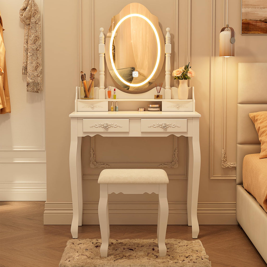 Vanity Desk with Mirror and Lights R6692