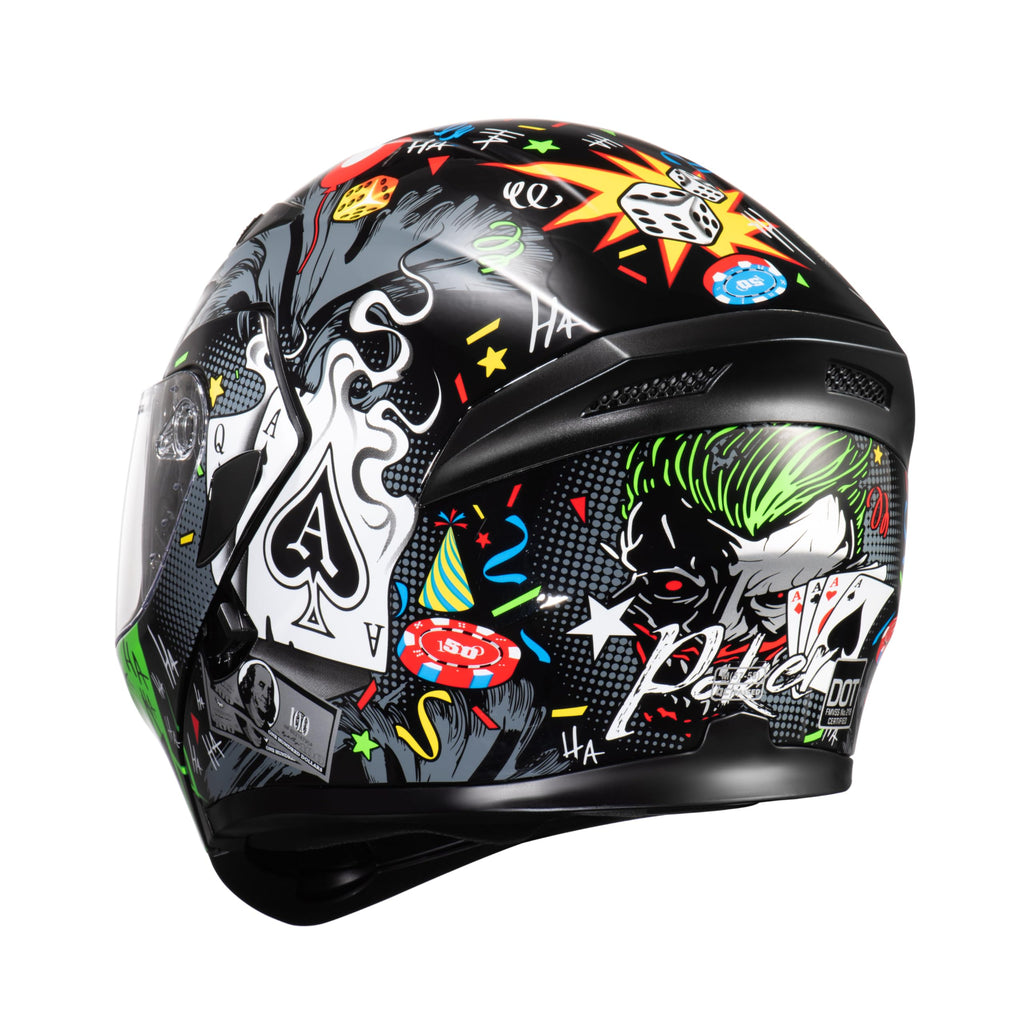 Motorcycle Dual Visor Flip up Modular Full Face Helmet K7098