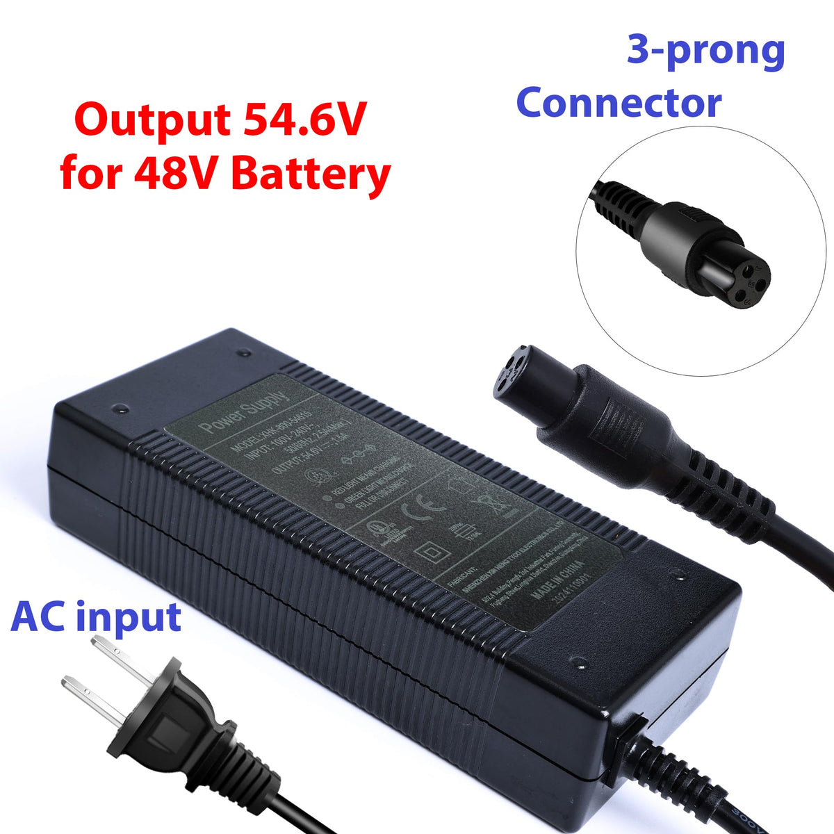 54.6V Power Adapter for Electric Bike Electric Scooter J141027