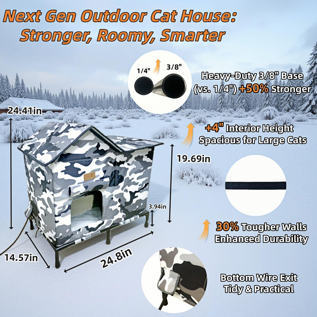 Extra Large Heated Weatherproof Cat House C50407