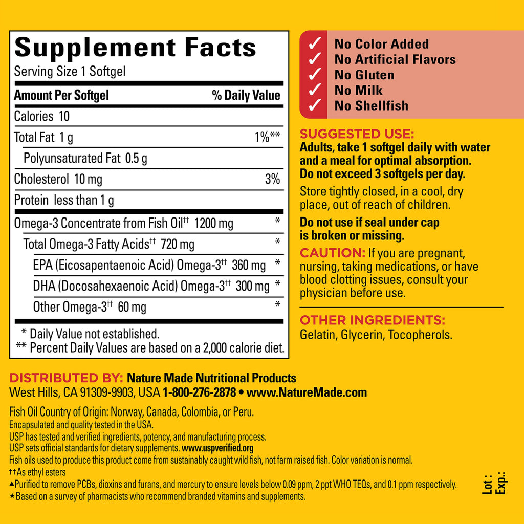 Fish Oil Omega 3 1200 mg Softgels L76791